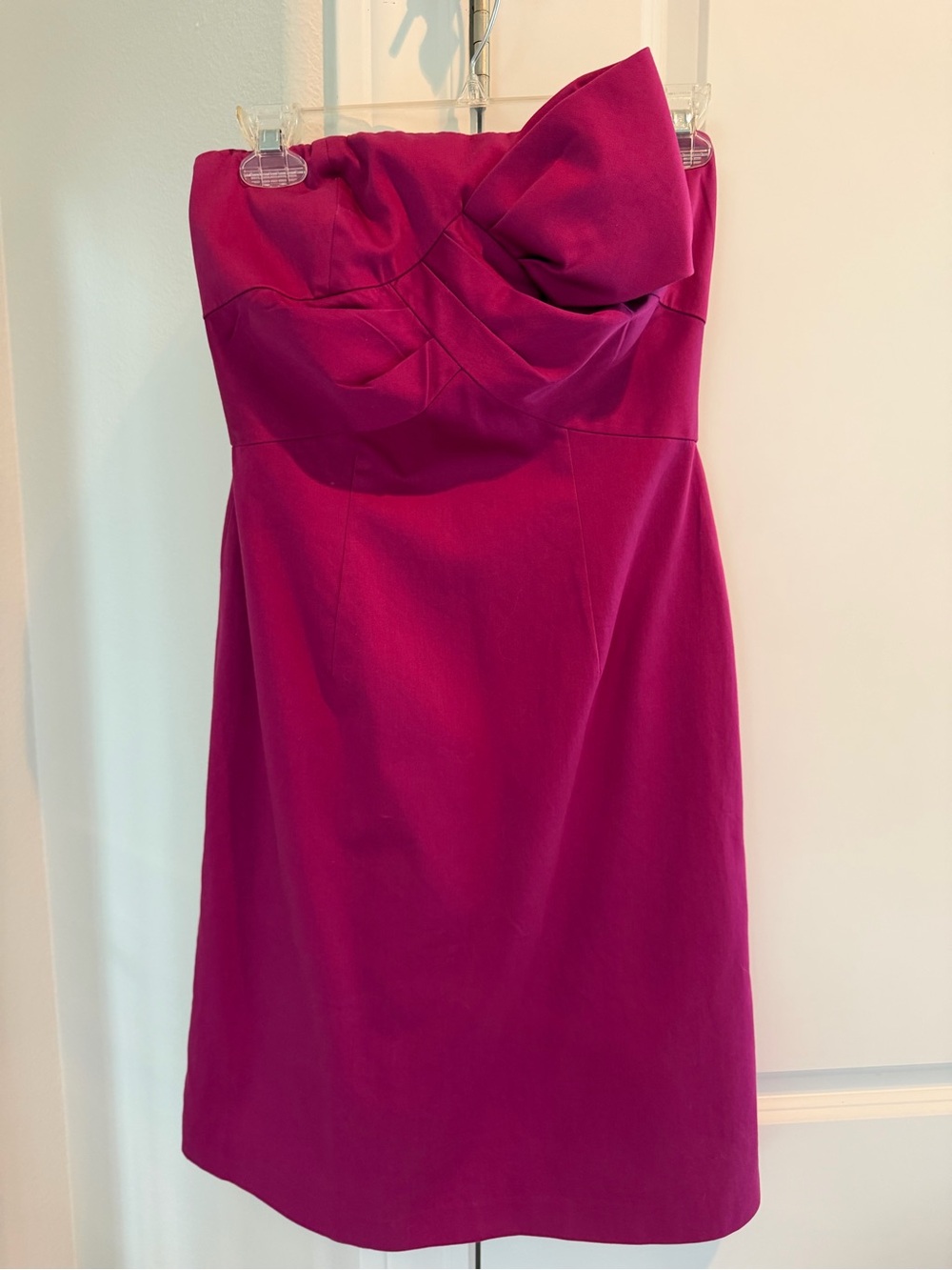 ANTONIO MELANI Strapless Magenta Cocktail Dress with Bow